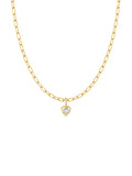Image of: Blaire Bezel Heart CZ Charm Necklace