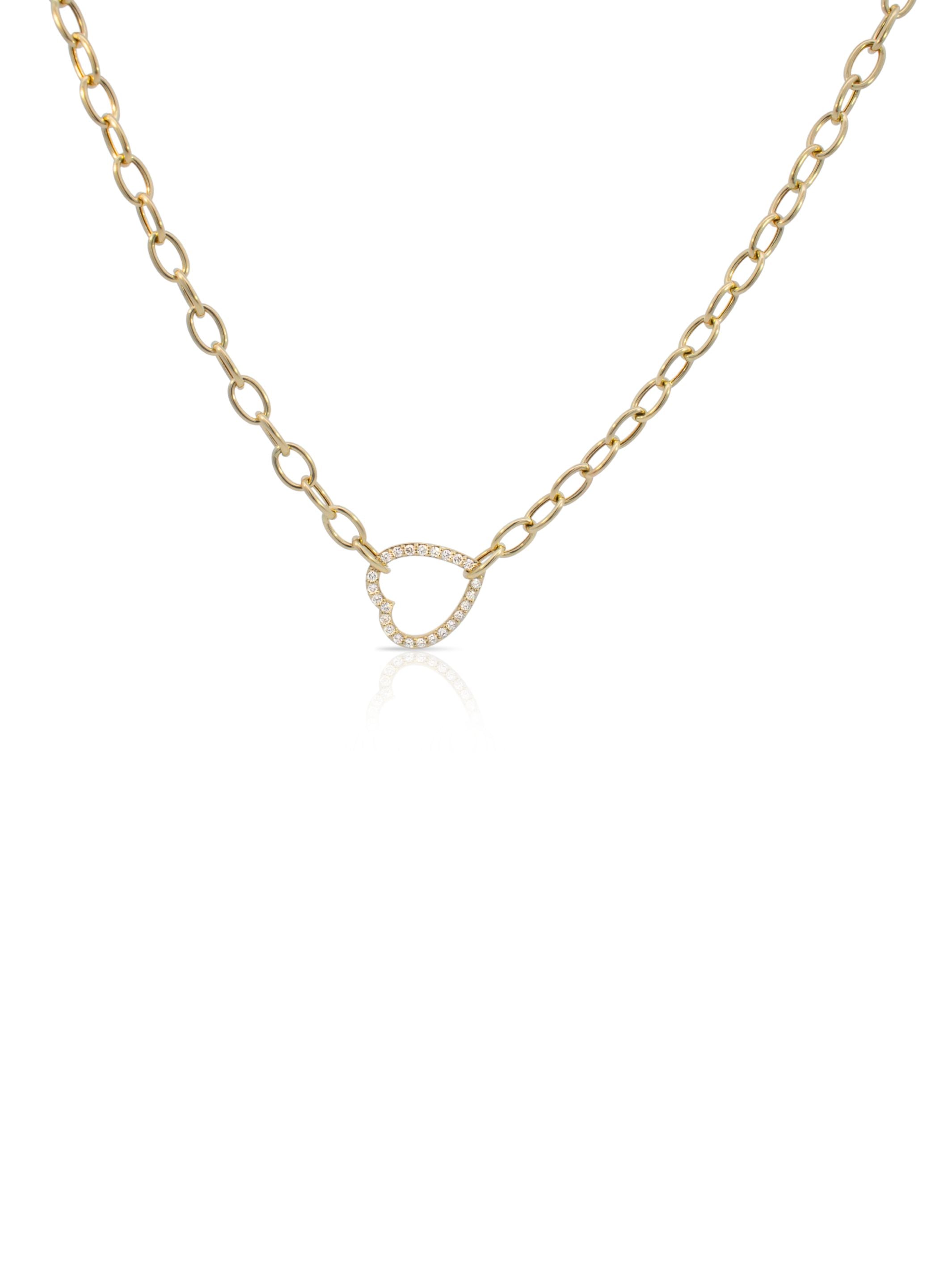 Delaney Diamond Heart Chain Necklace 14K