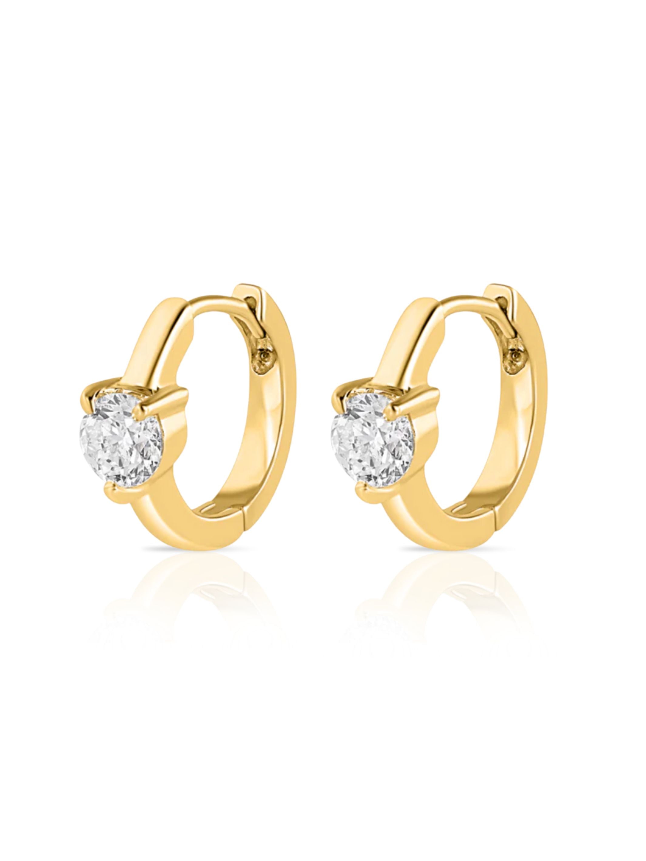 Diane Solo Diamond Huggie Earring 14K