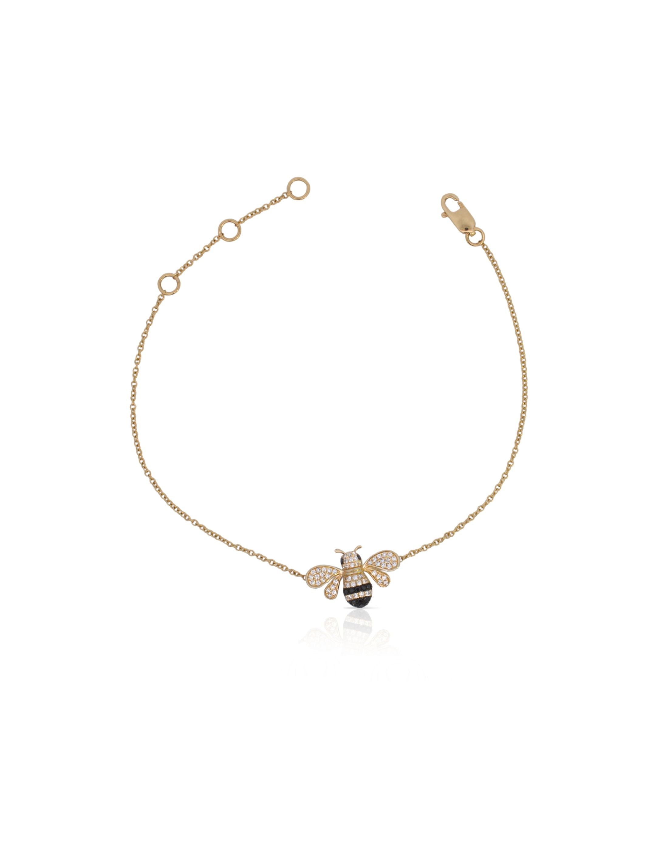 Honey Bee Diamond Bracelet 14K