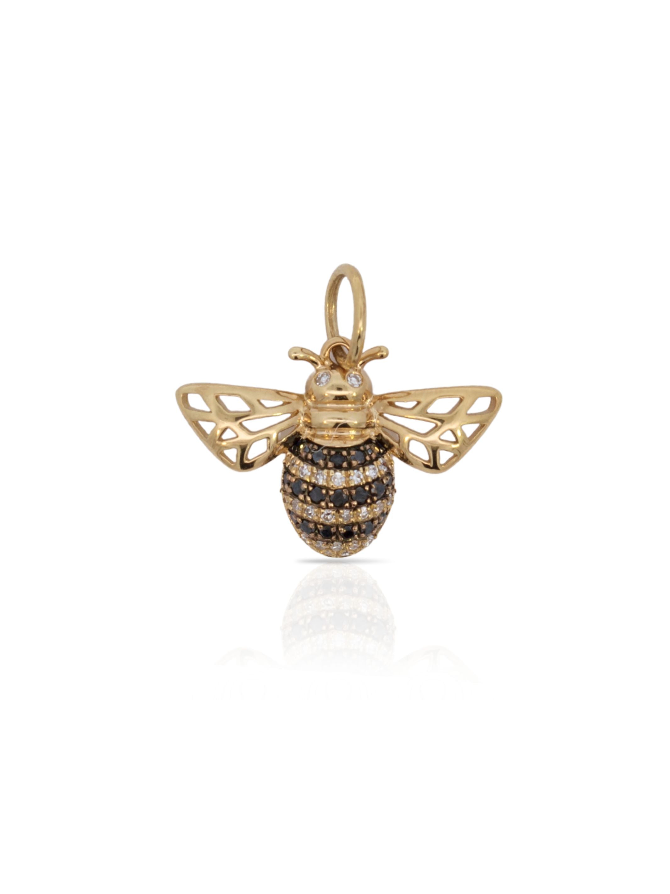 Honey Bee Diamond Charm 14K