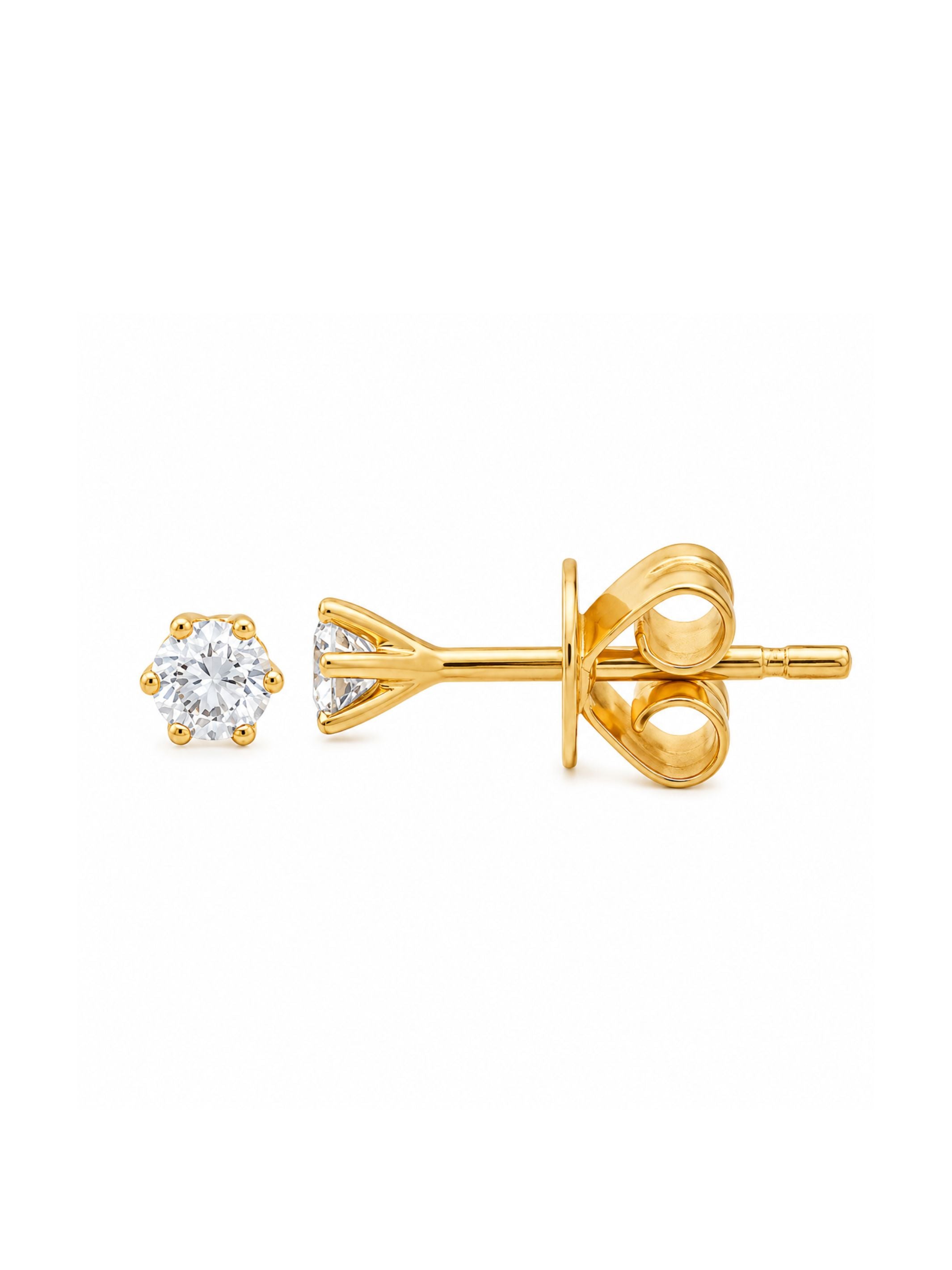 Mini Diamond Stud Earring 14K
