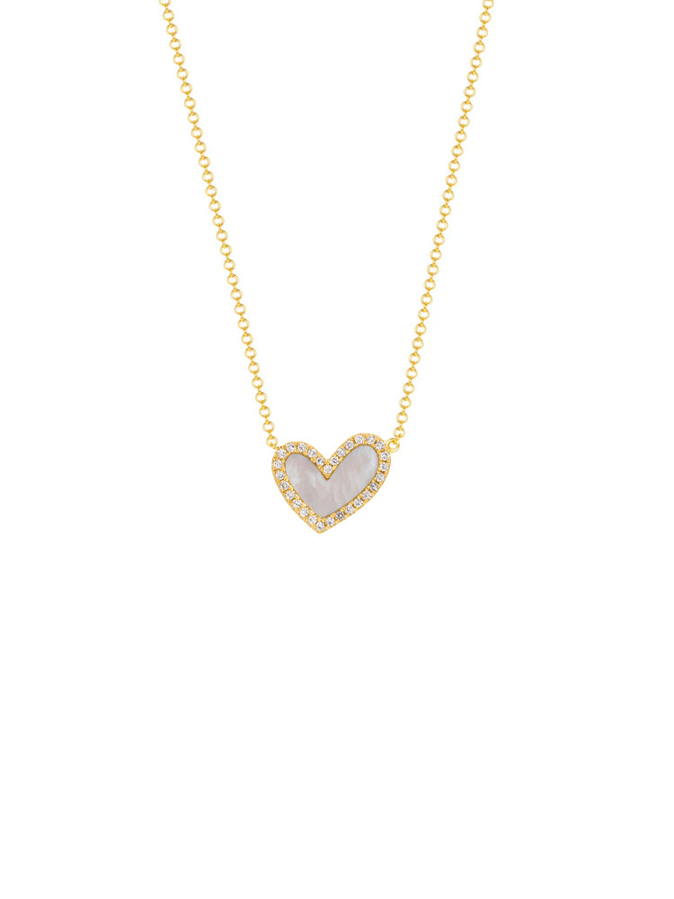 Hailey Heart Mother of Pearl Necklace 14K