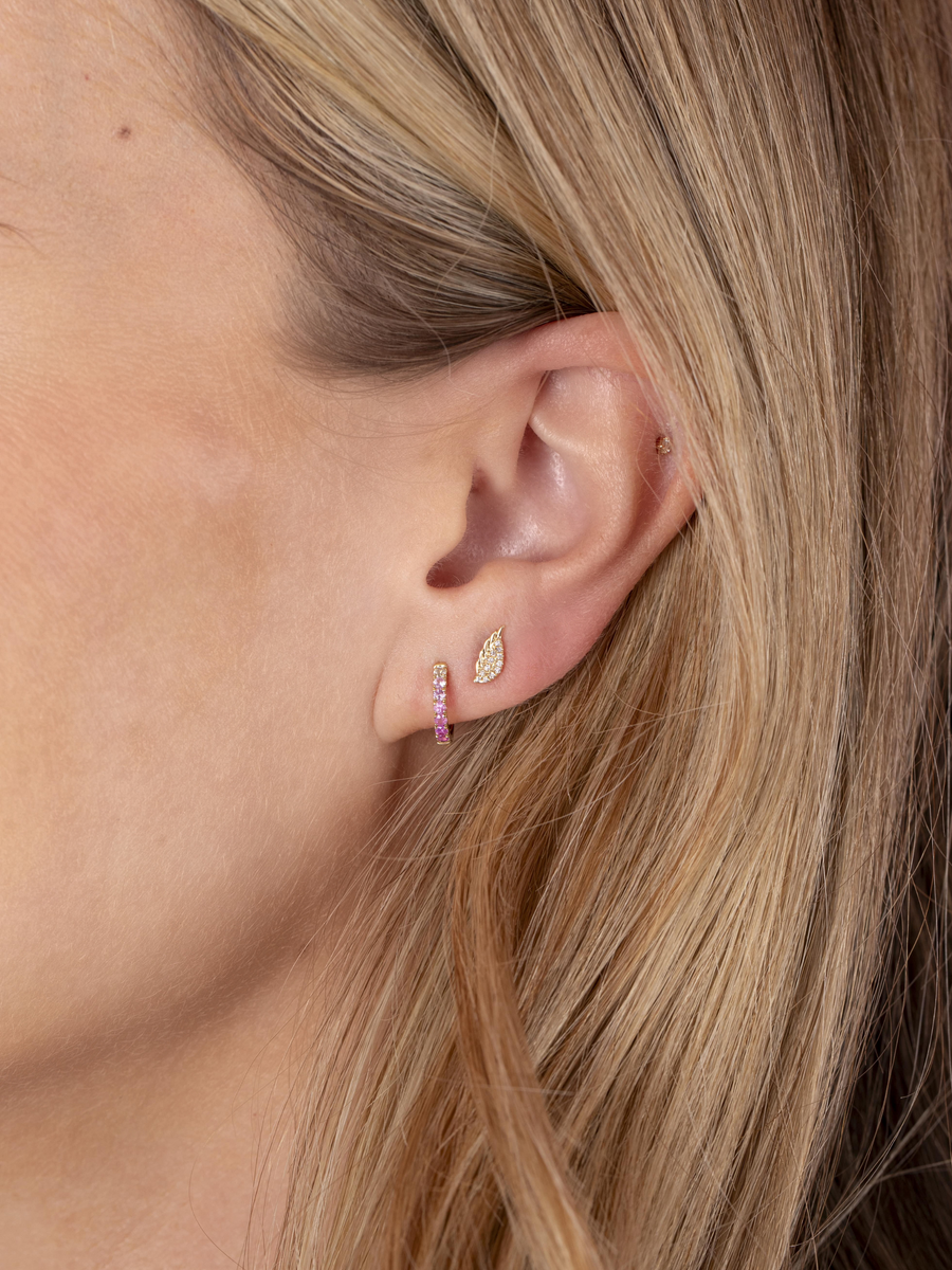 Pink Ombre Huggie Earrings 14K | LeMel – LeMel