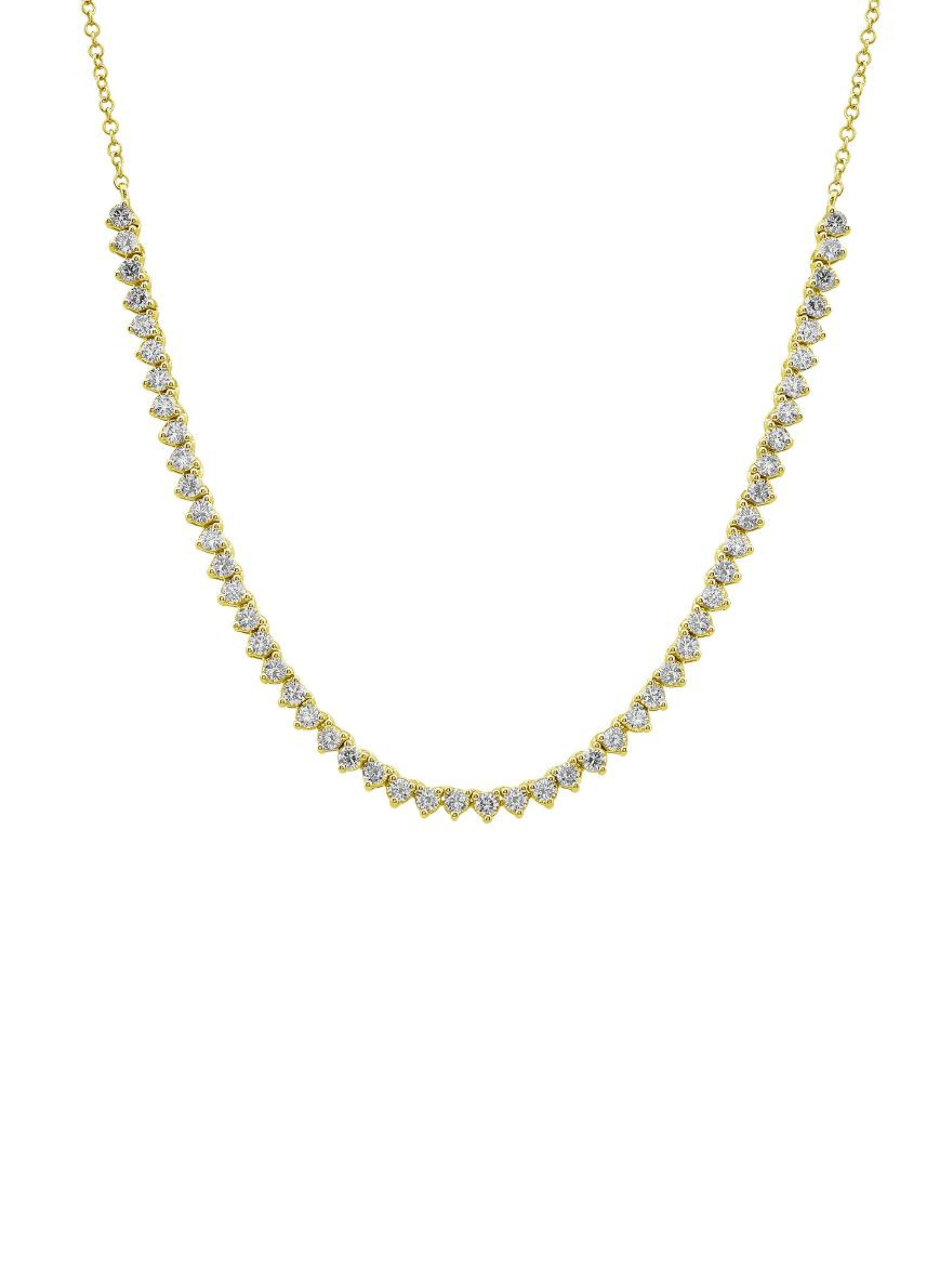 Diamond Tennis Chain Necklace 14K