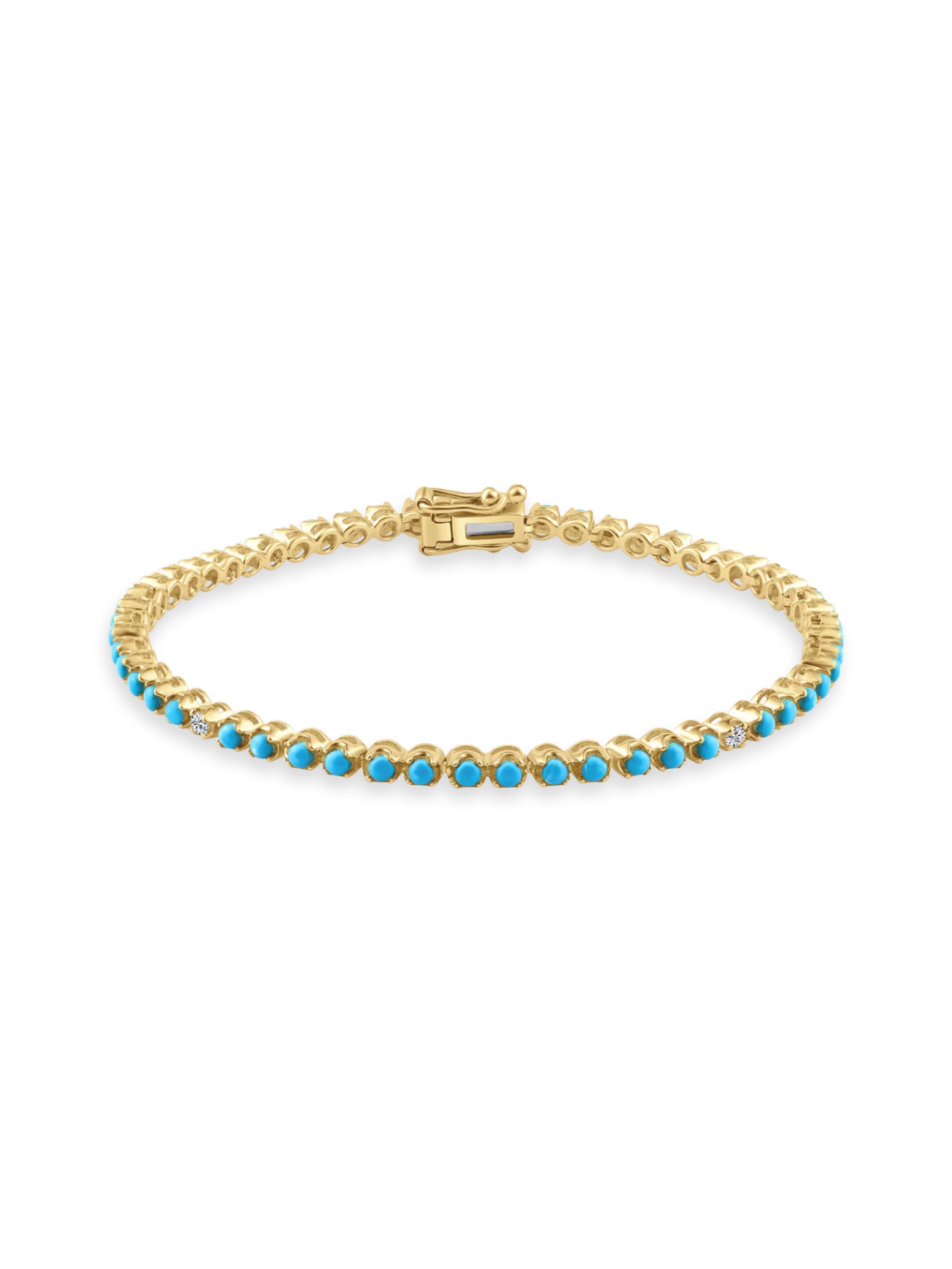 Tyler Turquoise and Diamond Tennis Bracelet 14K