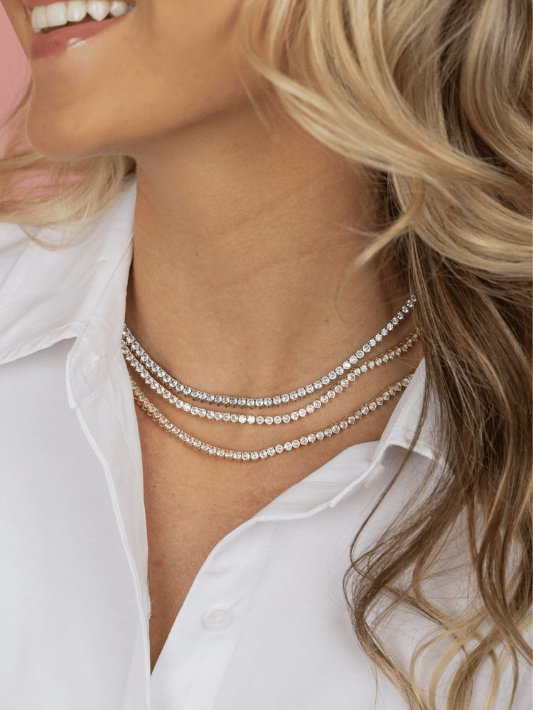 Graduated CZ Tennis Necklace
