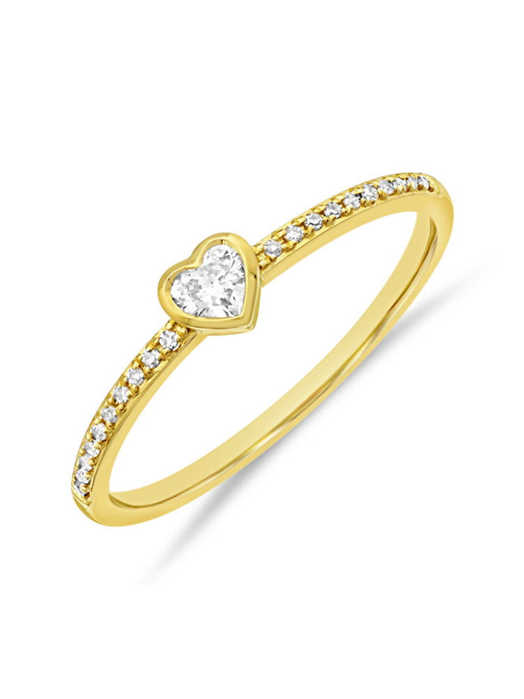 Sweetheart Diamond Ring 14K