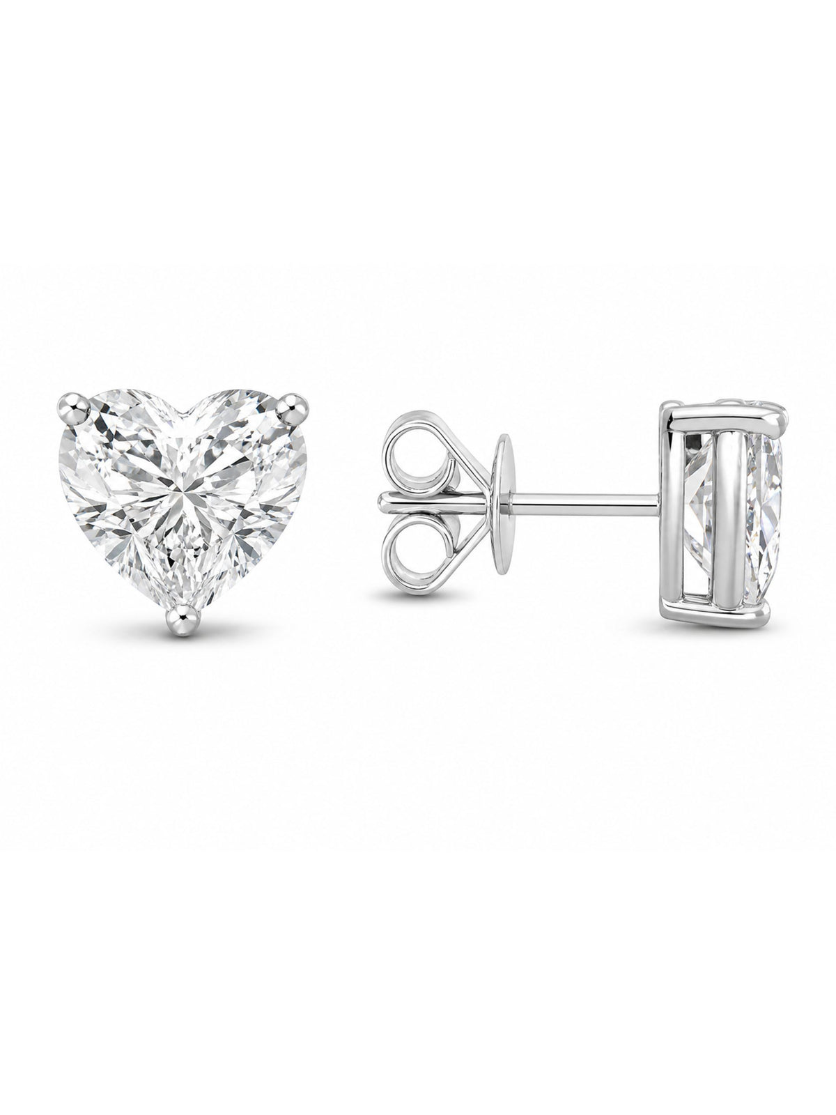 Hazel Heart Lab Diamond Stud Earrings 14K