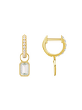 Image of: Lucy Bezel Charm Huggie Earrings