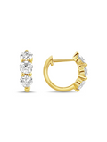Image of: Triple Crown Diamond Huggie Earrings 14K