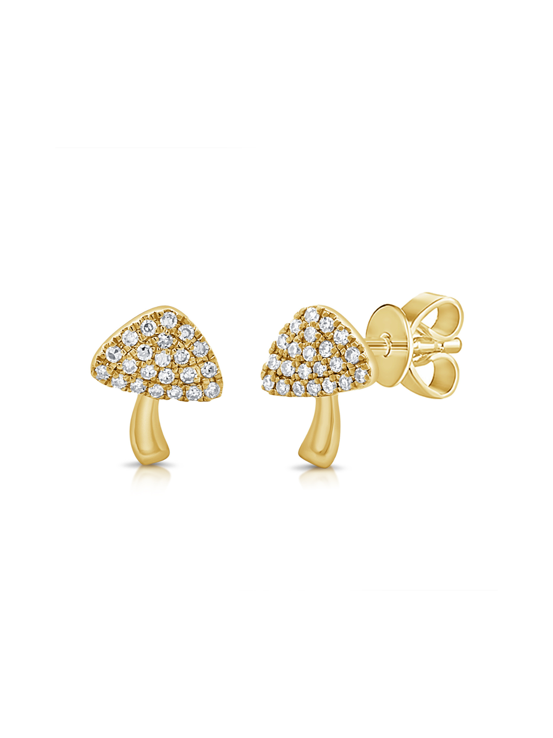 Mushroom Stud Earring 14K