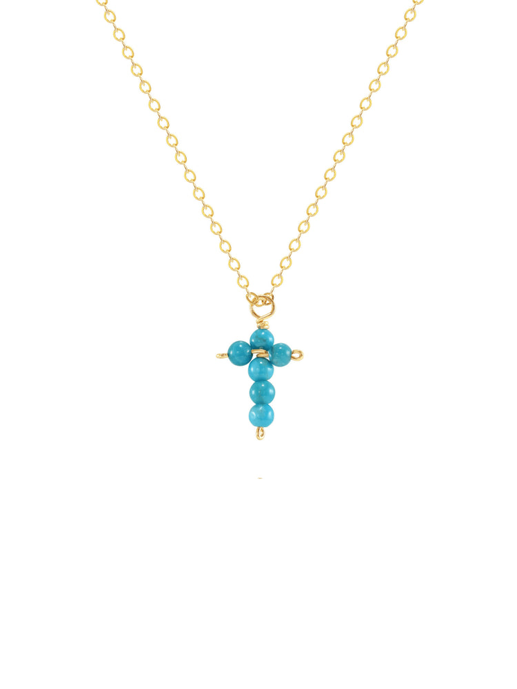 Cross Necklace - Turquoise