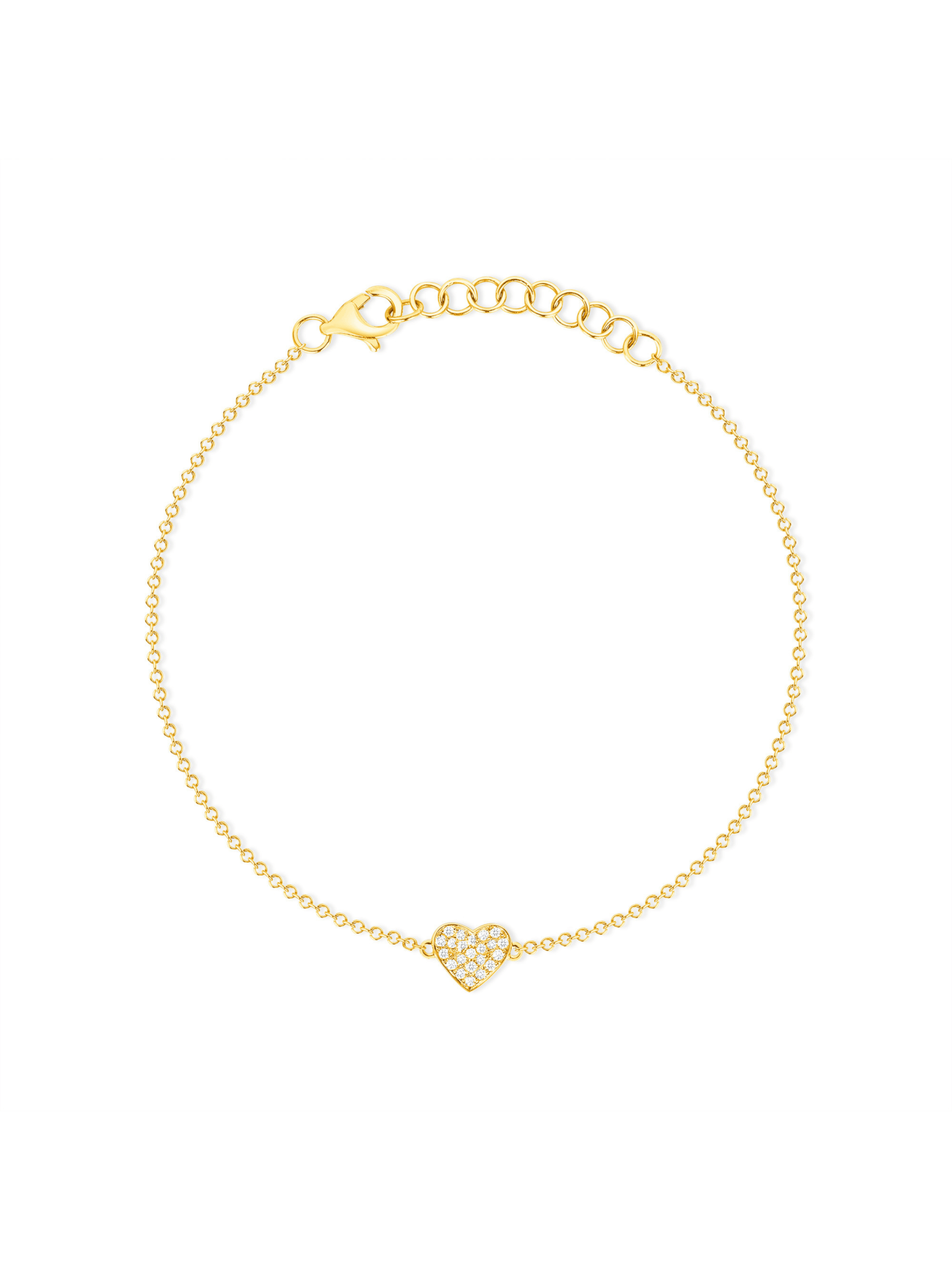 Hallie Diamond Single Heart Bracelet 14K - LeMel