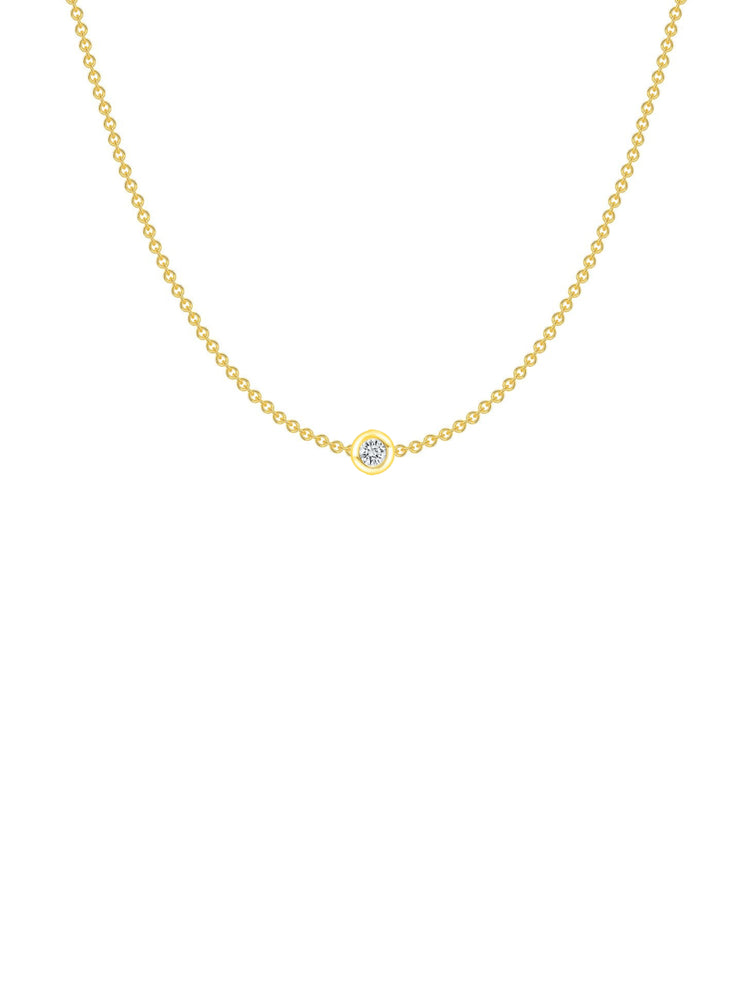 Kid Birthstone Bezel Necklace 14K - Customized for you