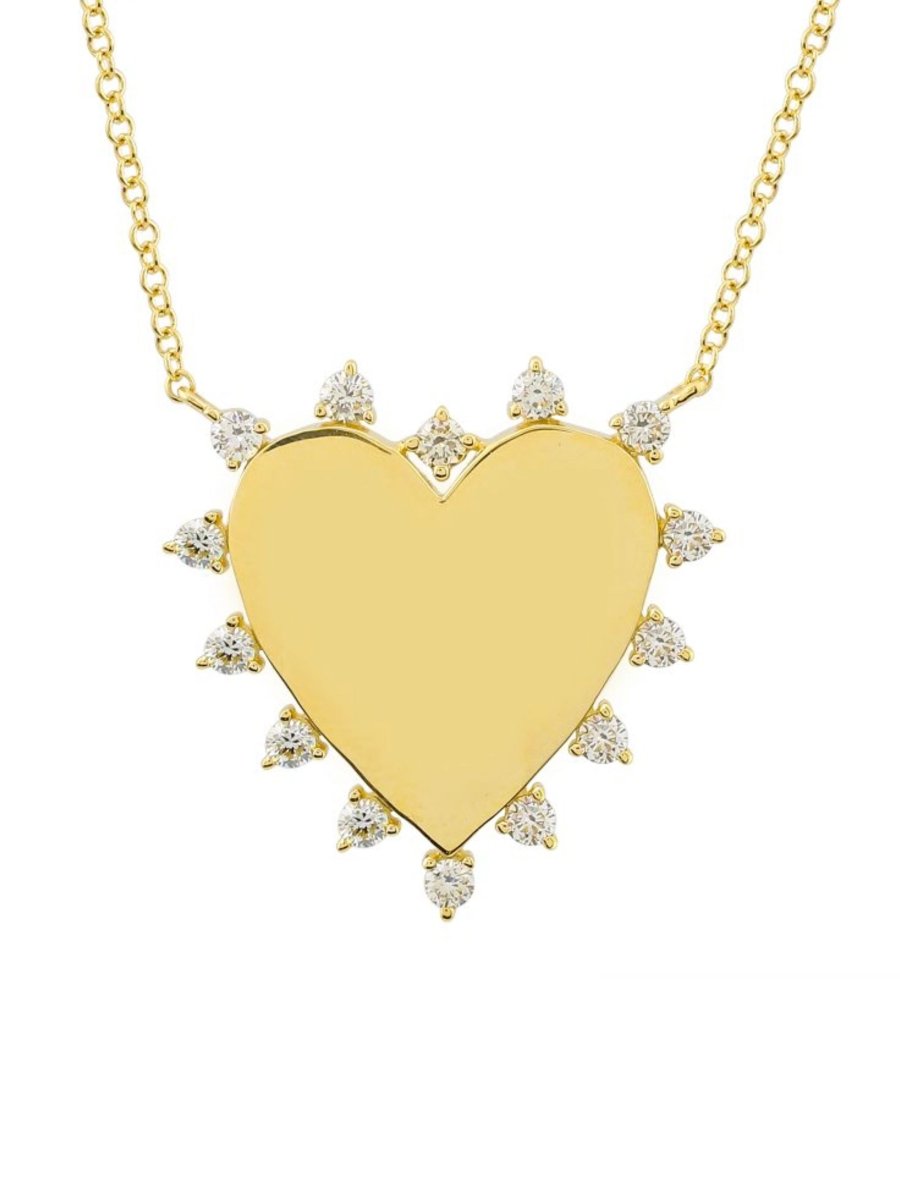 Mini Diamond Heart Pendant 14K Yellow / 16-17-18