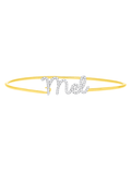 Image of: 14K gold diamond name bangle in yellow gold