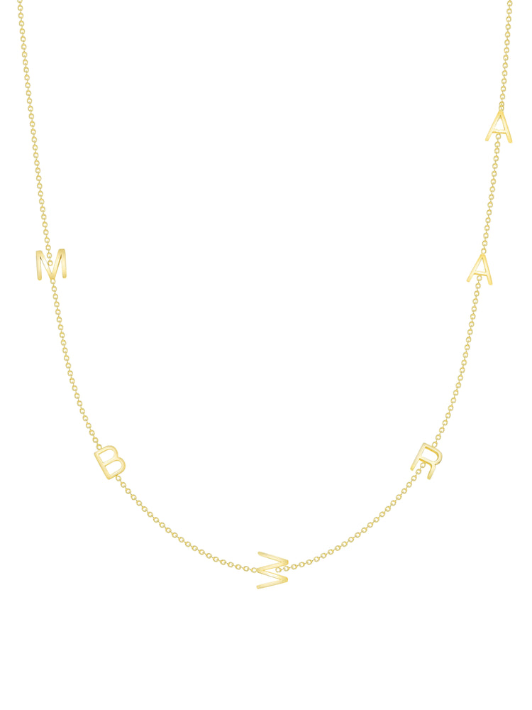 The Initial Necklace 14K - 6 Letters