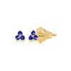 Teeny Blue Sapphire Trio Stud Earring 14K