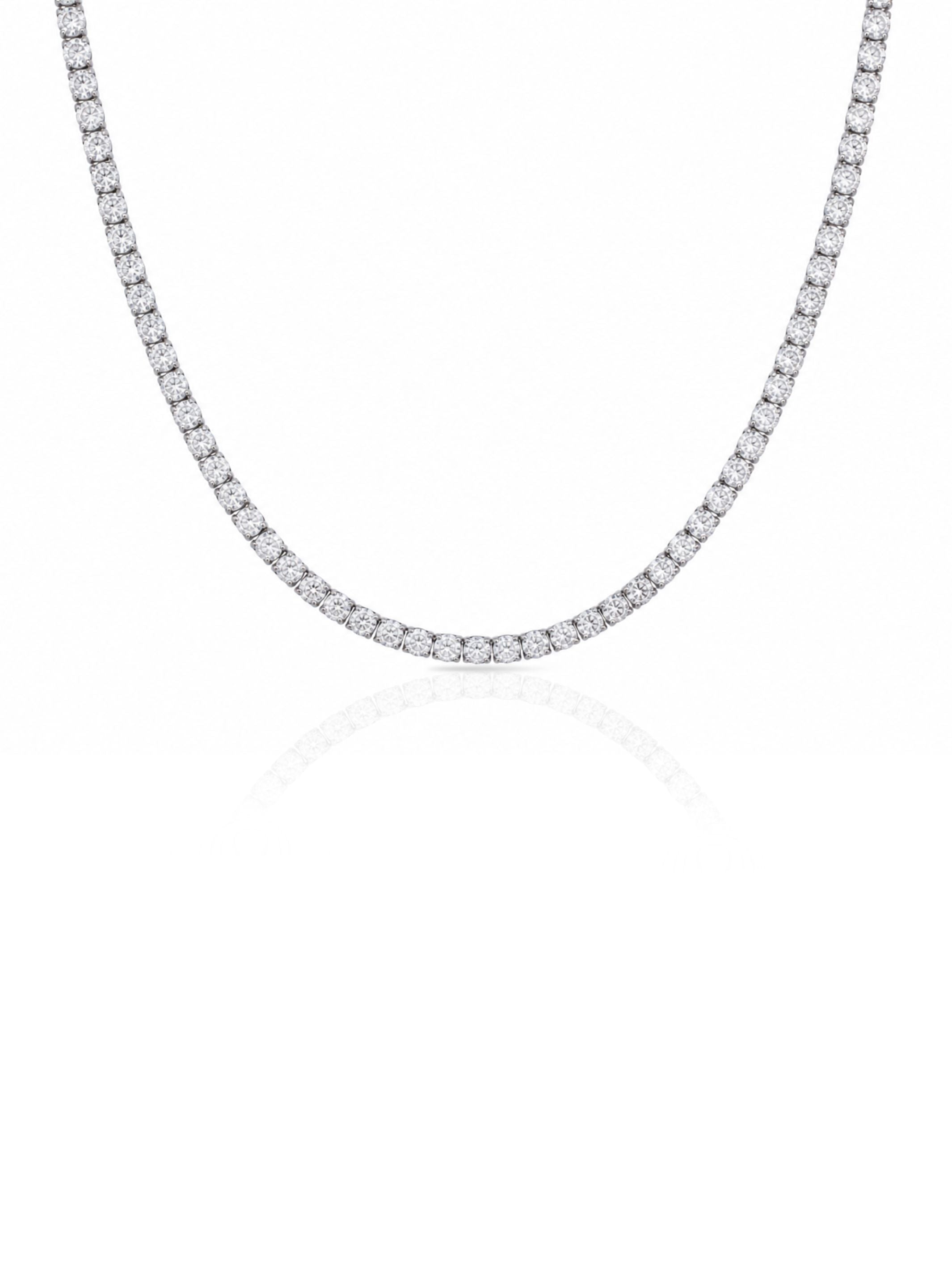 Lab Diamond Tennis Necklace 14K 20.13ctw
