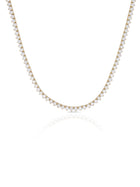 Three-Prong Diamond Tennis Necklace 14K