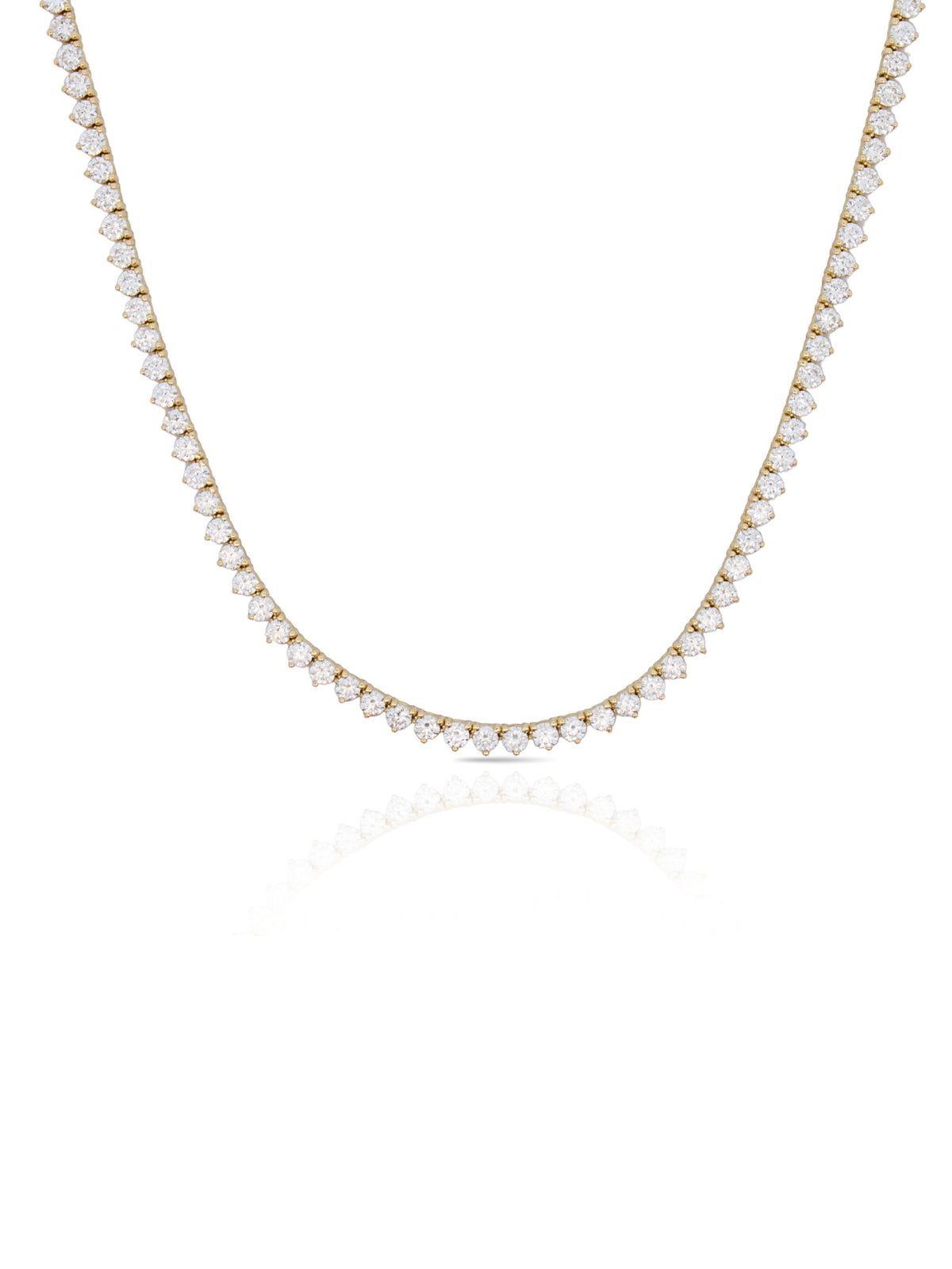 Three-Prong Diamond Tennis Necklace 14K
