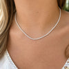 Three-Prong Diamond Tennis Necklace 14K