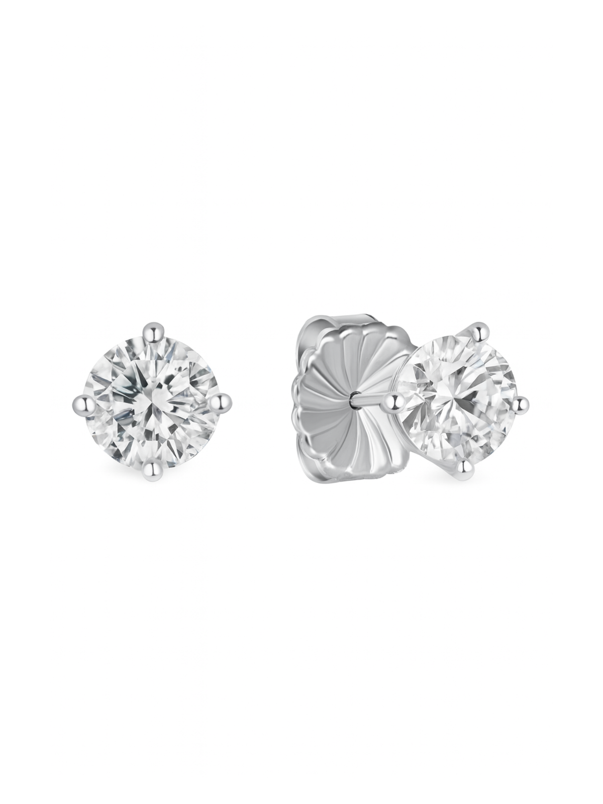 Round Lab Diamond Studs 14K