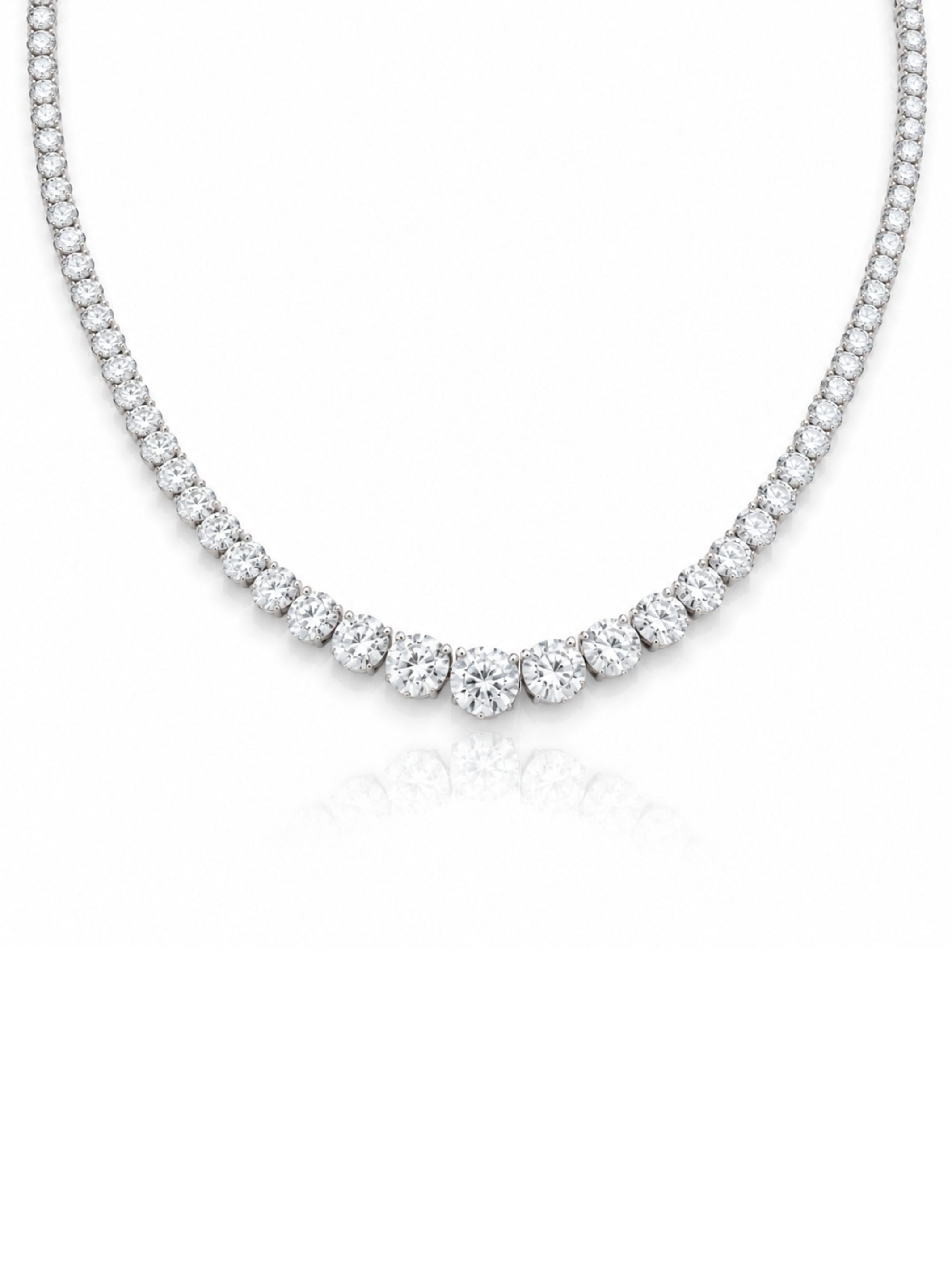 Lab Diamond Riviera Tennis Necklace 14K
