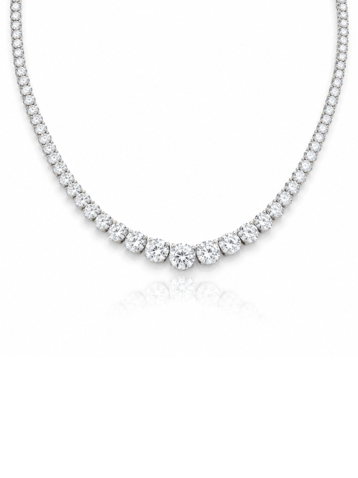 Lab Diamond Riviera Tennis Necklace 14K
