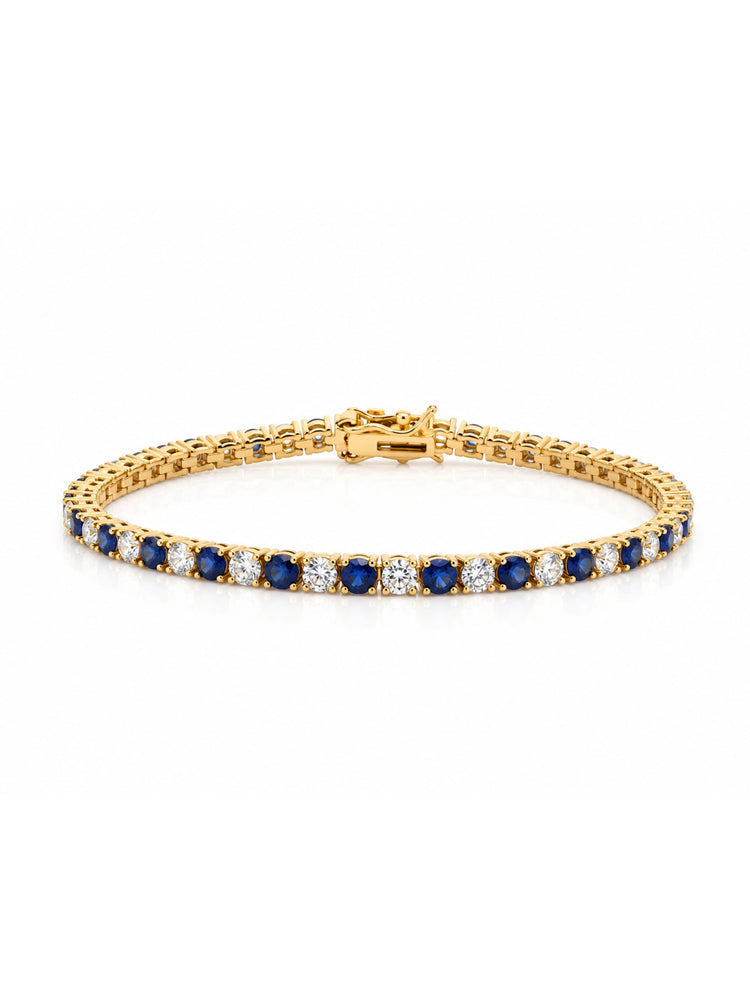 Dee Alternating Blue Sapphire and CZ Tennis Bracelet