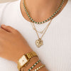 Dee Alternating Emerald and CZ Tennis Necklace + Bracelet Set
