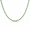 Image of: Alex Alternating Emerald and CZ Tennis Necklace