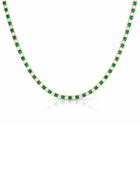 Dee Alternating Emerald and CZ Tennis Necklace