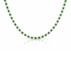 Dee Alternating Emerald and CZ Tennis Necklace