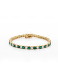 Image of: Alex Alternating Emerald and CZ Tennis Bracelet