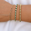 Dee Alternating Emerald and CZ Tennis Necklace + Bracelet Set