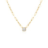 Aspen Asscher Cut Diamond Paperclip Necklace 14K