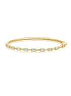 Baguette Bezel Diamond Bangle Bracelet 14K