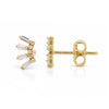 Baguette Diamond Crown Stud Earring 14K