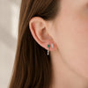 Baguette Diamond Crown Stud Earring 14K