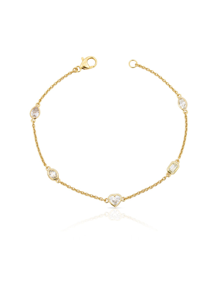 Baylor Bezel Set Diamond Bracelet 14K