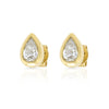 Beck Bezel Pear Diamond Stud Earring 14K