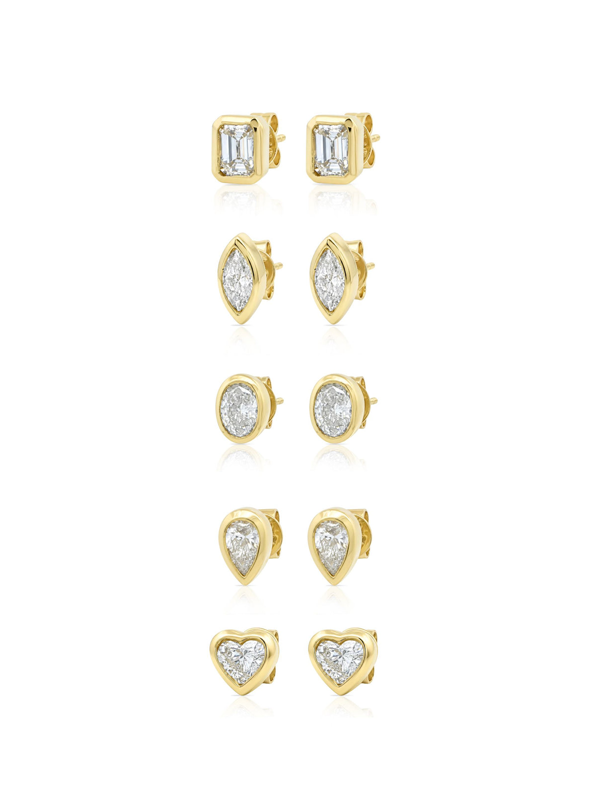 Beck Bezel Diamond Stud Earring 14K