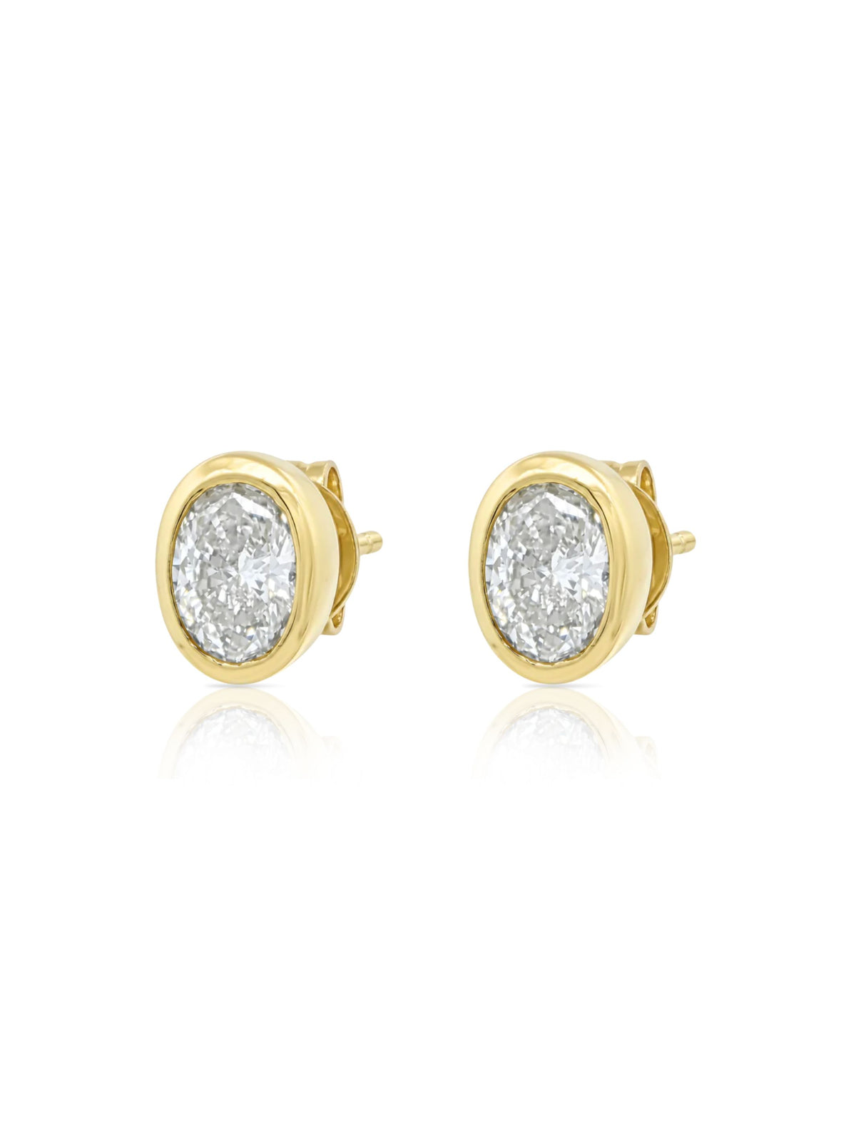 Beck Bezel Diamond Stud Earring 14K