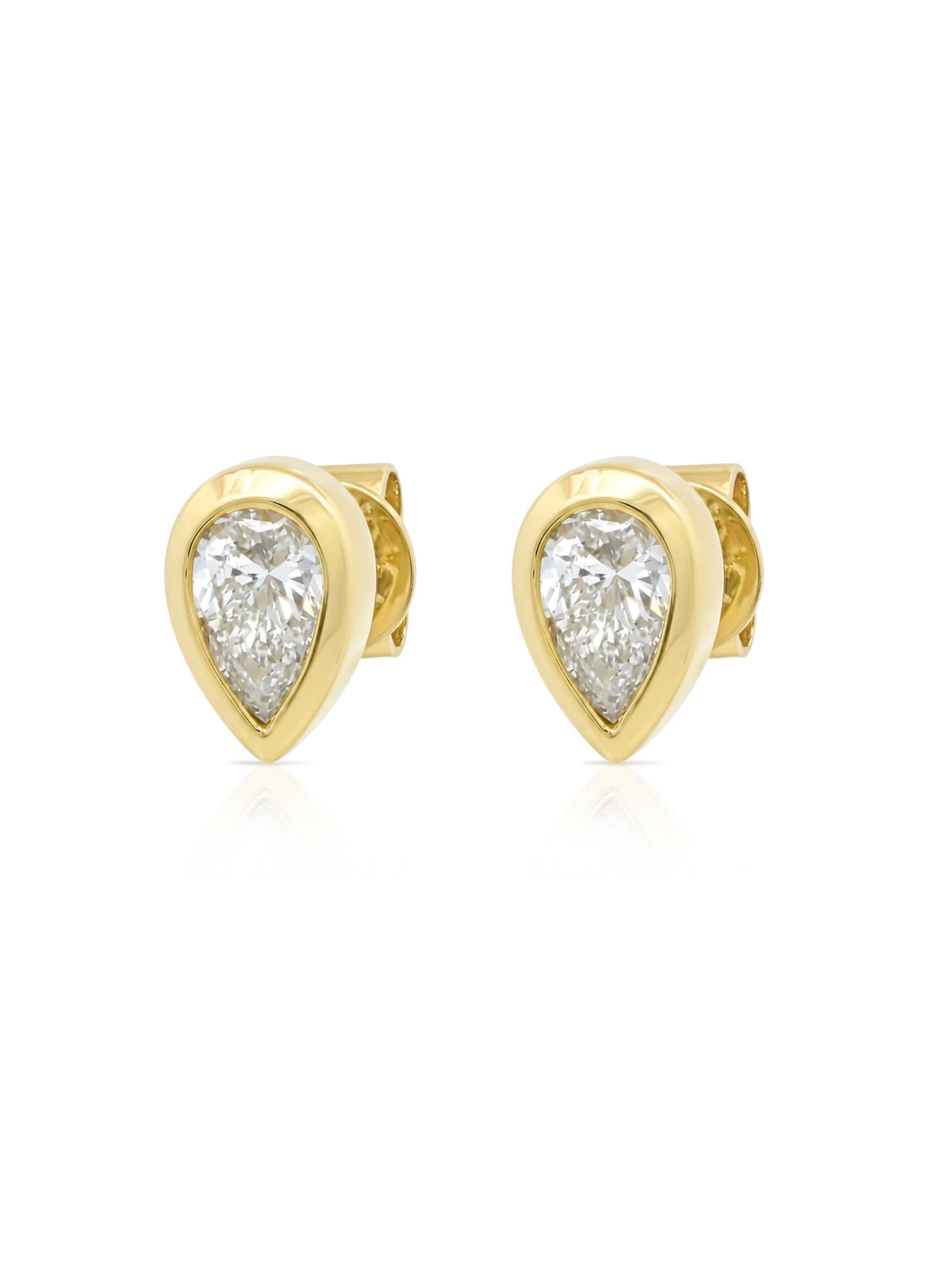 Beck Bezel Diamond Stud Earring 14K