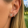 Beck Bezel Oval Diamond Stud Earring 14K