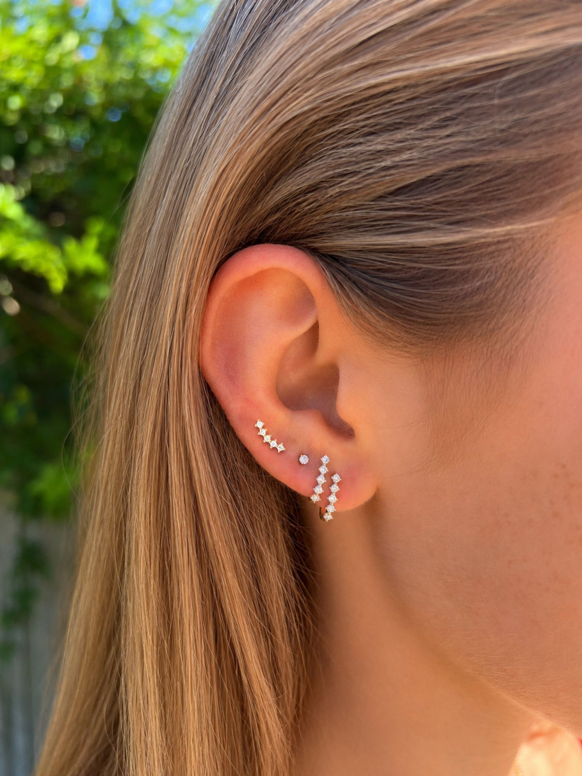 Bella Diamond Climber Stud Earring 14K