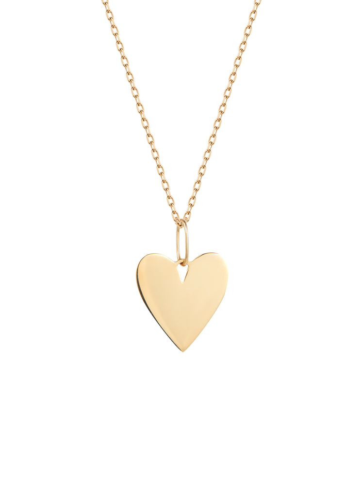 Berkley Engraved Heart Necklace 14K