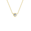 Heart Cut Bezel Diamond Necklace 14K